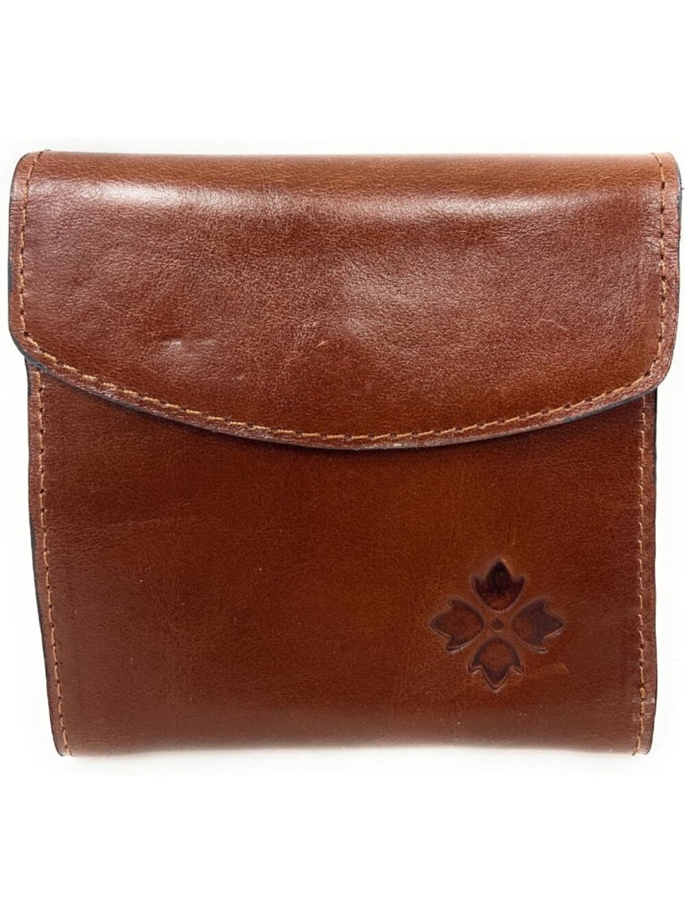 Stylish Leather Bifold Wallet for Women - Cognac Color, Compact & Functional